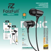 (МСК) Проводные наушники FaizFull FN10 3,5mm HD-Звучание с микрофоном (Силиконовая оплётка) R53451