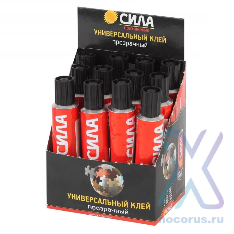 Клей СИЛА Универсальный 30мл. прозрачный туба (Шоубокс 12шт) SUTB-30 оптом