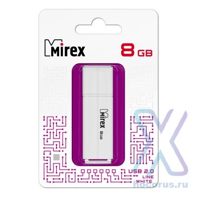 Флэш-накопитель 8 Gb MIREX LINE White оптом