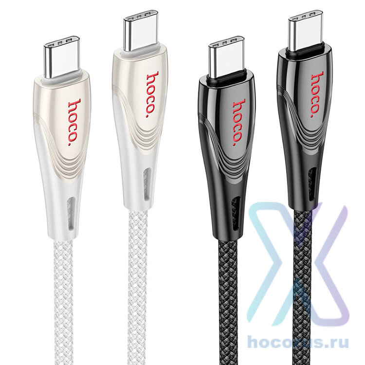 Кабель HOCO U133 Type-C-Type-C 60W 3A 1.2м Braided Grey оптом