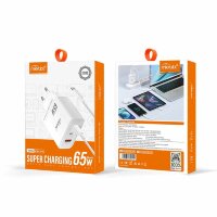 СЗУ Mietubl MTB-CS07E с кабелем Type-C GaN PD65W+QC3.0 3A 2xType-C+USB White