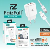 (МСК) CЗУ + кабель PD FC114  USB-A 20W, USB-C 20W R53443