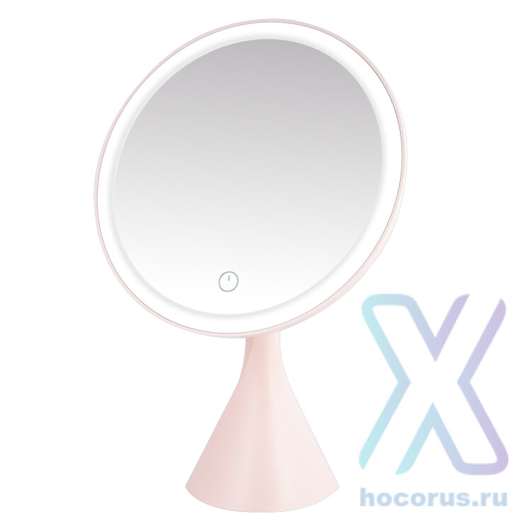 (ИСА.МСК) Настольное зеркало для макияжа с подсветкой ML-06 ISA розовое IS123231 оптом