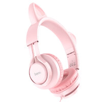 Наушники полноразмерные HOCO W36 Cat ear headphones with mic Pink