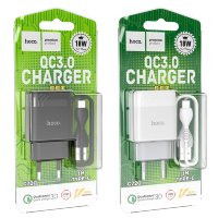 Зарядное устройство HOCO C72Q Glorious USB + Кабель USB-Type-C, черный 6931474732545 (МСК)