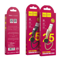 Кабель HOCO X35 USB-lightning 2.4А 0.25м Gold