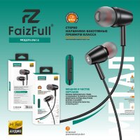 (МСК) Проводные наушники FaizFull FN14 (Метал) 3,5mm HD-Звучание с микрофоном (Силиконовая плетённая оплётка) R53453