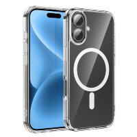 Чехол HOCO TPU Magnetic series airbag anti-fall для iPhone 16 6.1", прозрачный 6942007635776 (МСК)