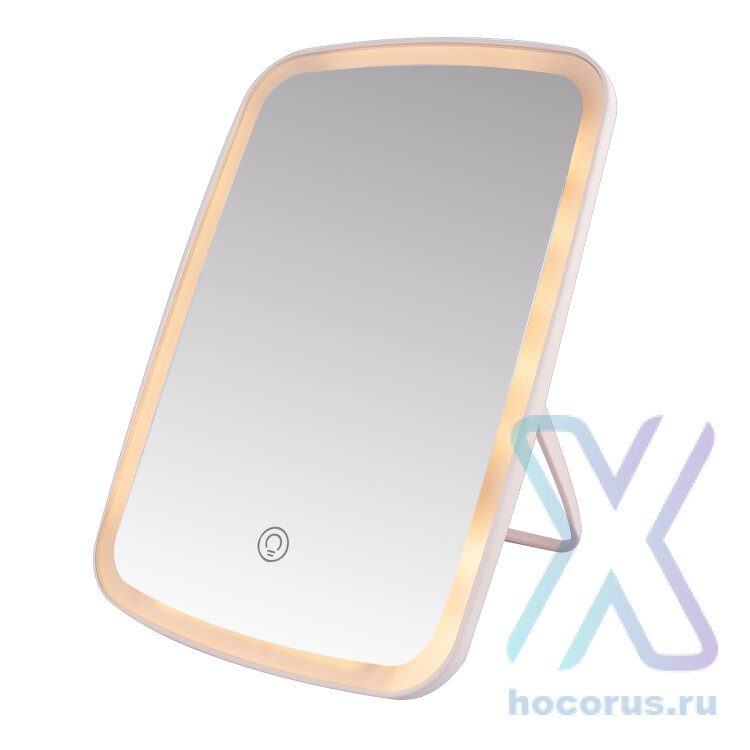 (ИСА.МСК) Настольное зеркало для макияжа с подсветкой ML-07 ISA розовое IS123233 оптом