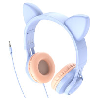 Наушники полноразмерные HOCO W36 Cat ear headphones with mic Голубой