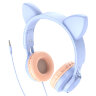 Наушники полноразмерные HOCO W36 Cat ear headphones with mic Голубой оптом