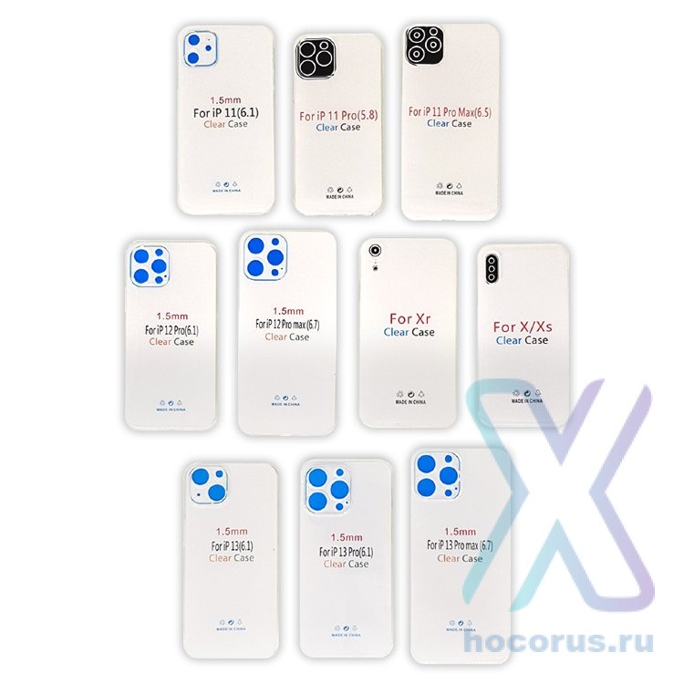 Бампер для телефона iPhone 13 Pro Clear Case с защитой камеры (В пленке) оптом