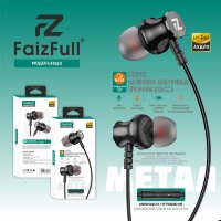 (МСК) Проводные наушники FaizFull FN20 (Метал) 3,5mm HD-Звучание с микрофоном (Силиконовая оплётка) R53456