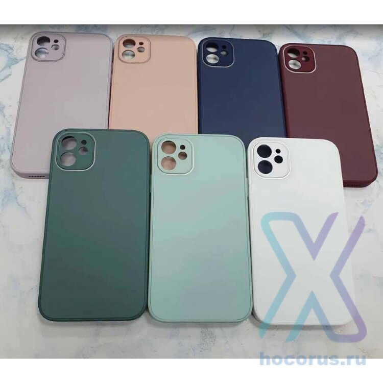 Накладка iPhone 12 Pro (6.1) белый "бархатное стекло" с силиконовыми краями, 00-00044159 (МСК) оптом
