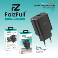 СЗУ FaizFull FC68 18W QC3.0 3A USB Black
