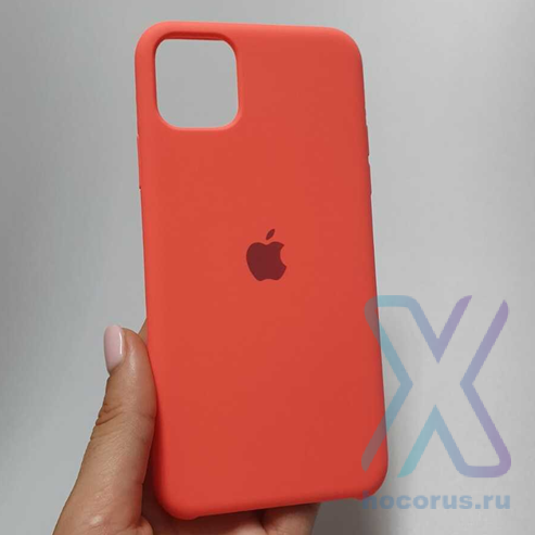 Silicone Case iPhone 12 Pro Max (6.7) персиковый Накладка силиконовая под оригинал "с логотипом" закрытая 00-00044728 (МСК) оптом