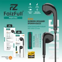 (МСК) Проводные наушники FaizFull FN22 3,5mm HD-Звучание с микрофоном HI-FI Аудио (Силиконовая оплётка) R53457