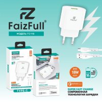(МСК) CЗУ + кабель Type-c FC118 18W QC3.0 R53439
