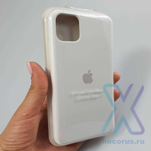 Silicone Case iPhone 11 Pro Max, белый Накладка силиконовая под оригинал "с логотипом" 00-00044578 (МСК) оптом