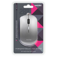 Мышь проводная  Smartbuy SBM-288-G беззвучная с подсветкой Grey