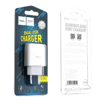 Зарядное устройство HOCO C73A Glorious 2*USB, 2.4A, белый 6931474712912 (МСК)