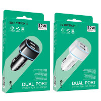 АЗУ BOROFONE BZ14 Max, 2*USB, 2.4A, белый  6931474735911 (МСК)