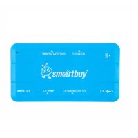 USB Хаб+Картридер Smartbuy COMBO MASTER SBRH-750-B универсальный Blue