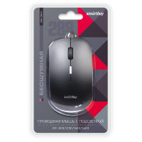 Мышь проводная  Smartbuy SBM-288-K беззвучная с подсветкой Black