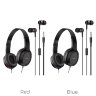 Проводные наушники HOCO W24, Bluetooth, синий, +наушники 6931474709646 (МСК) оптом