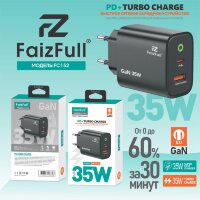 (МСК) СЗУ FaizFull FC152 USB-C 35W USB-A 35W GaN (Turbo Charge) в коробке R54034