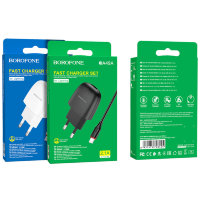 Зарядное устройство BOROFONE BA49A Vast USB + Кабель USB-Lightning, 2.1A, белый 6931474728432 (МСК)