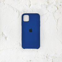 Silicone Case iPhone 12 Pro Max (6.7) синий Накладка силиконовая под оригинал "с логотипом" закрытая 00-00047184 (МСК)