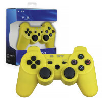 (ИСА.МСК) Джойстик PS3 (Bluetooth) беспроводной желтый (logo) IS790284   