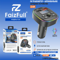 (МСК) FM модулятор+АЗУ 12-24V FaizFull FS38 2,4A , Bluetooth 5.4+EDR RGB , встроенный микрофон R54152