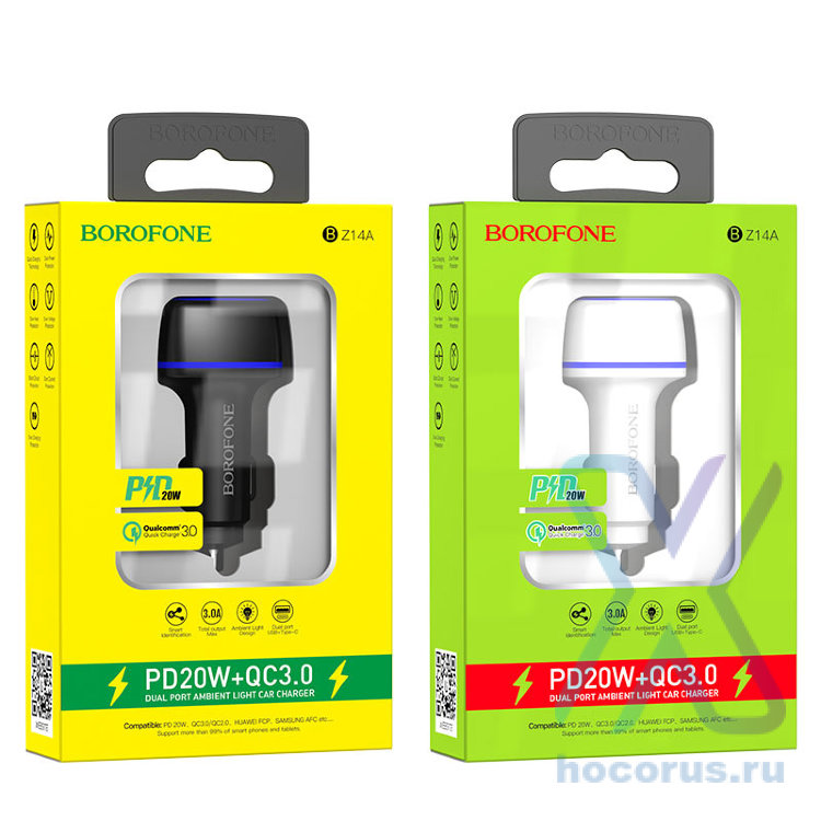 АЗУ BOROFONE BZ14A Mercury, 2*USB, 3A, белый 6931474740014 (МСК) оптом