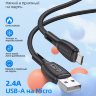 Кабель USB - microUSB BOROFONE BX86 Advantage silicone charging data cable for Micro black оптом