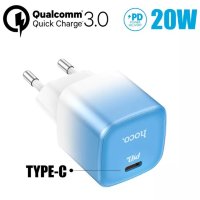 Зарядное устройство HOCO C101A Type-C, 20W, синий 6931474769374 (МСК)