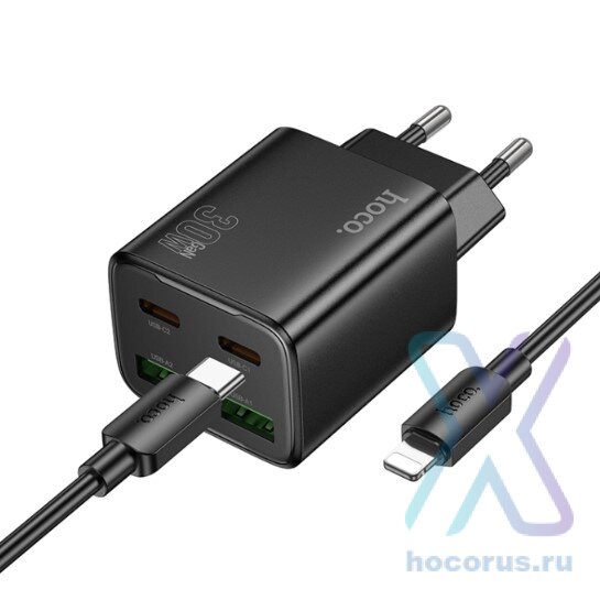 СЗУ HOCO N56 кабель Type-C Lightning чёрный 6942007632515 (МСК) оптом