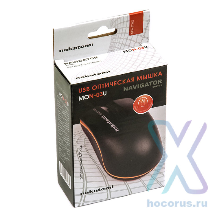 Мышь проводная  Nakatomi MON-03U Black  USB оптом