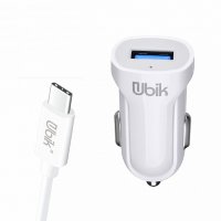 Автомобильное зарядное устройство UBIK UCS123MW вст. кабель Micro USBx1 2.1A White