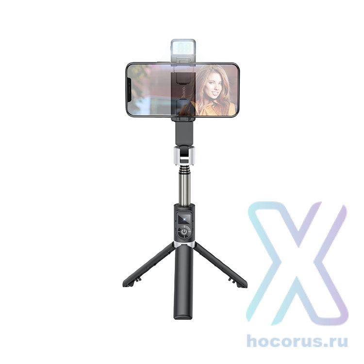 Монопод HOCO K16, беспроводной+штатив, 800мм, 60-85мм, черный 6931474748812 (МСК) оптом