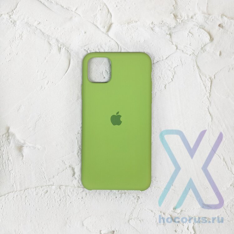 Silicone Case iPhone 11 Pro Max зеленый Накладка силиконовая под оригинал "с логотипом" 00-00044626 (МСК) оптом