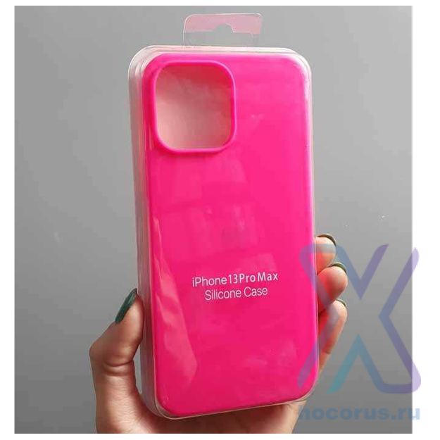 Silicone Case iPhone 12 Pro Max (6.7) ярко-малиновый Накладка силиконовая под оригинал "с логотипом" закрытая 00-00044149 (МСК) оптом