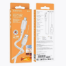 Кабель USB - microUSB BOROFONE BX94 Crystal color silicone charging data cable Micro white оптом