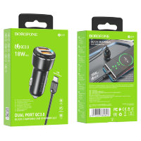 АЗУ BOROFONE BZ17, 2*USB + Кабель Type-C, 3A, черный 6974443382853 (МСК)