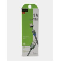 Кабель USB - lightning MAIMI X30 1 m в оплетке магнитный Grey