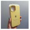 Silicone Case iPhone 12/12 Pro (6.1) желтый Накладка силиконовая под оригинал "с логотипом" закрытая 00-00044716 (МСК) оптом