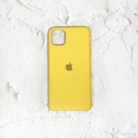 Silicone Case iPhone 12/12 Pro (6.1) желтый Накладка силиконовая под оригинал "с логотипом" закрытая 00-00044716 (МСК)