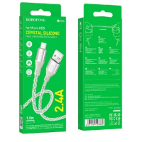 Кабель USB - microUSB BOROFONE BX96 Ice crystal silicone charging data cable Micro gray