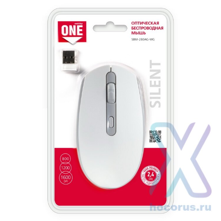 Мышь беспроводная  Smartbuy SBM-280AG-WG White/Grey оптом